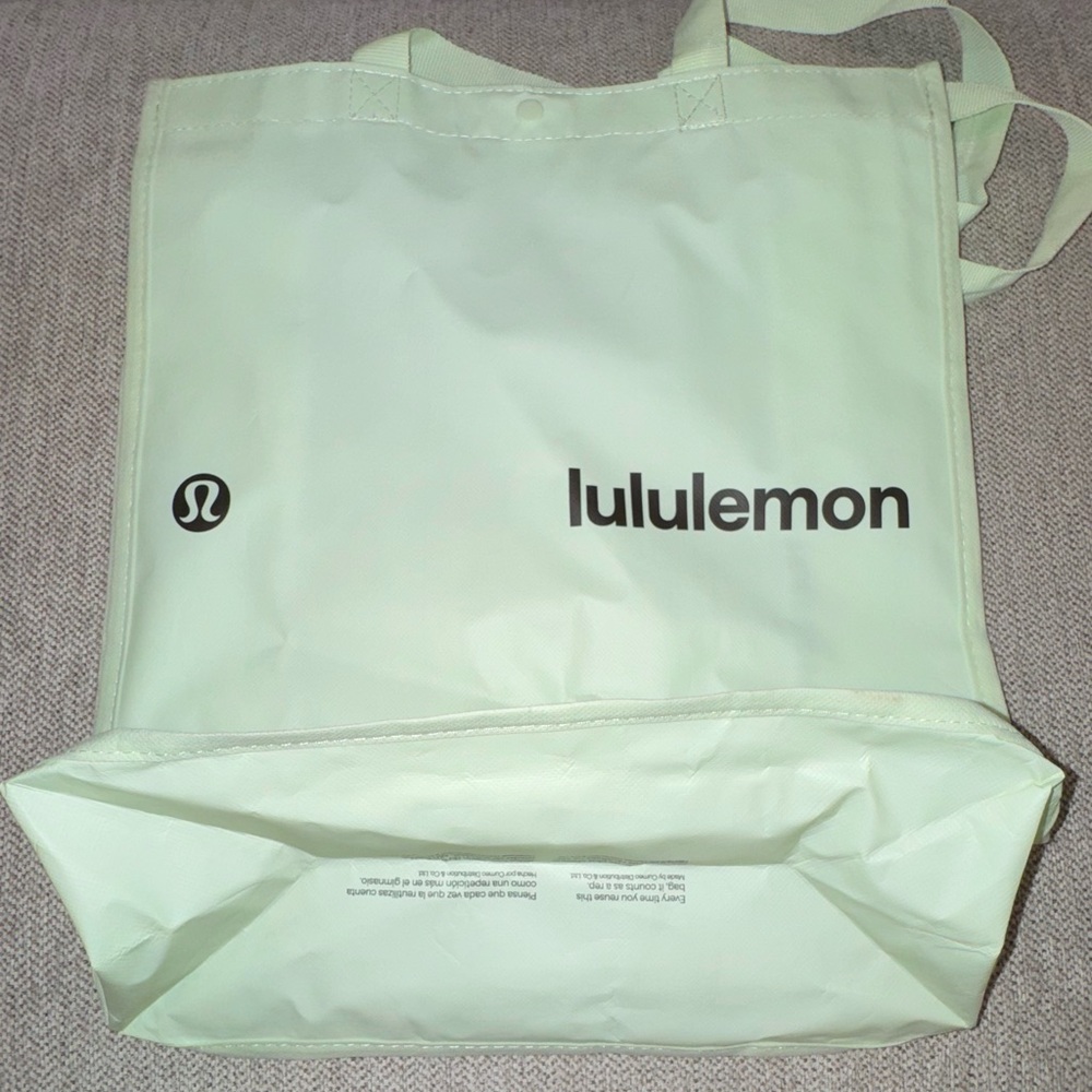 Lululemon Mint Green Large Reusable Tote Shopping Bag